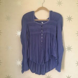 Free People periwinkle peasant blouse